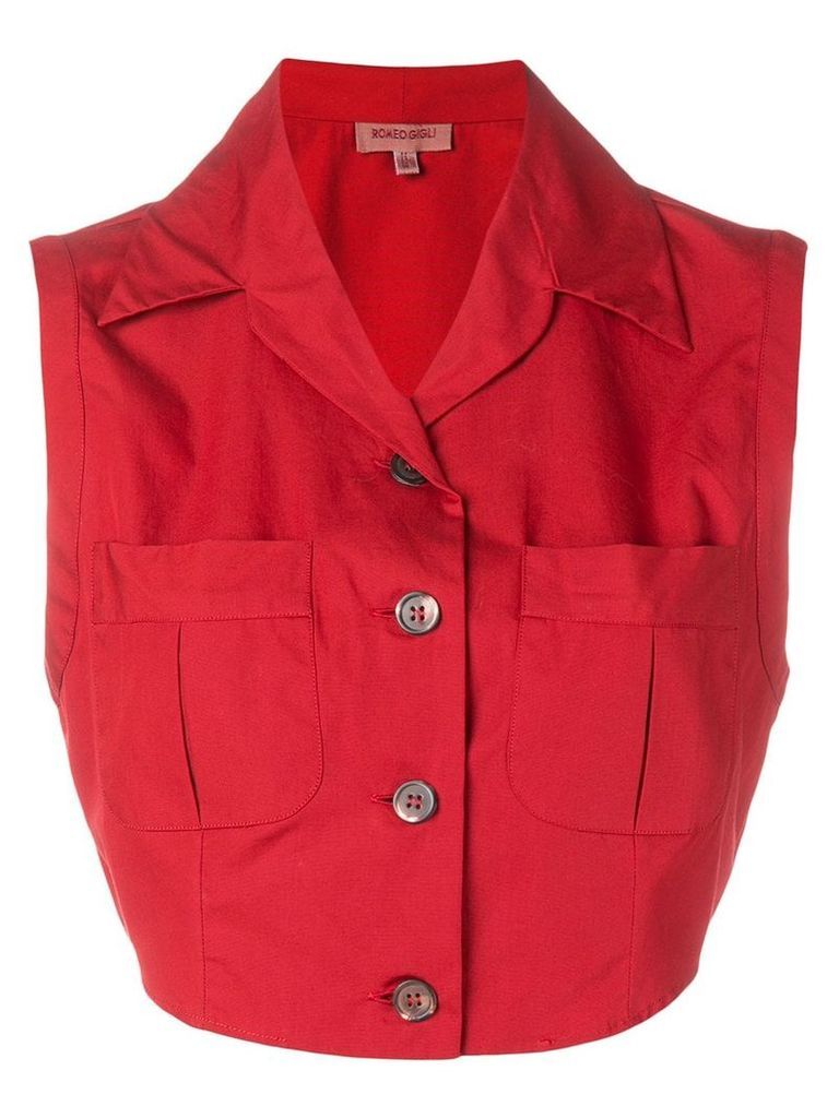 Romeo Gigli Pre-Owned 1990's cropped blouse - Red