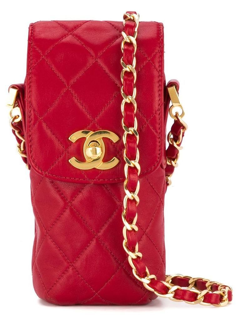 Chanel Pre-Owned quilted chain shoulder pouch - Red