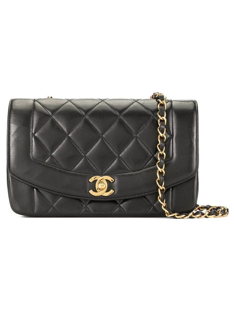 Chanel Pre-Owned Diana quilted chain shoulder bag - Black