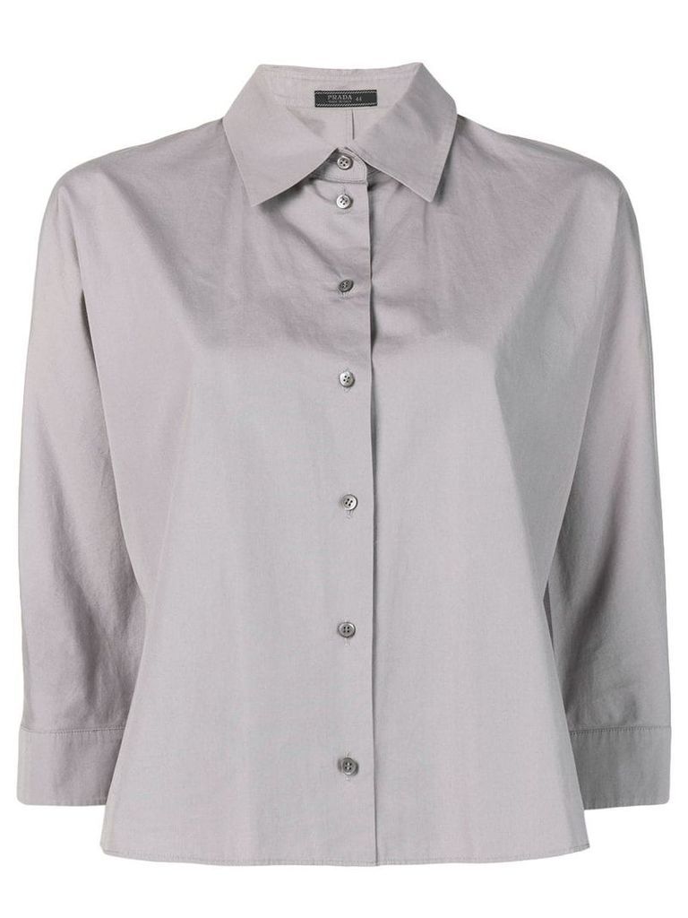 Prada Pre-Owned cropped button-down shirt - Grey