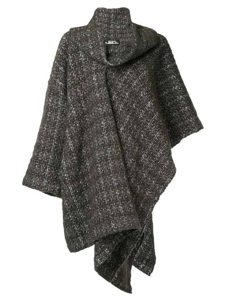 Issey Miyake Pre-Owned plaid knitted coat - Brown