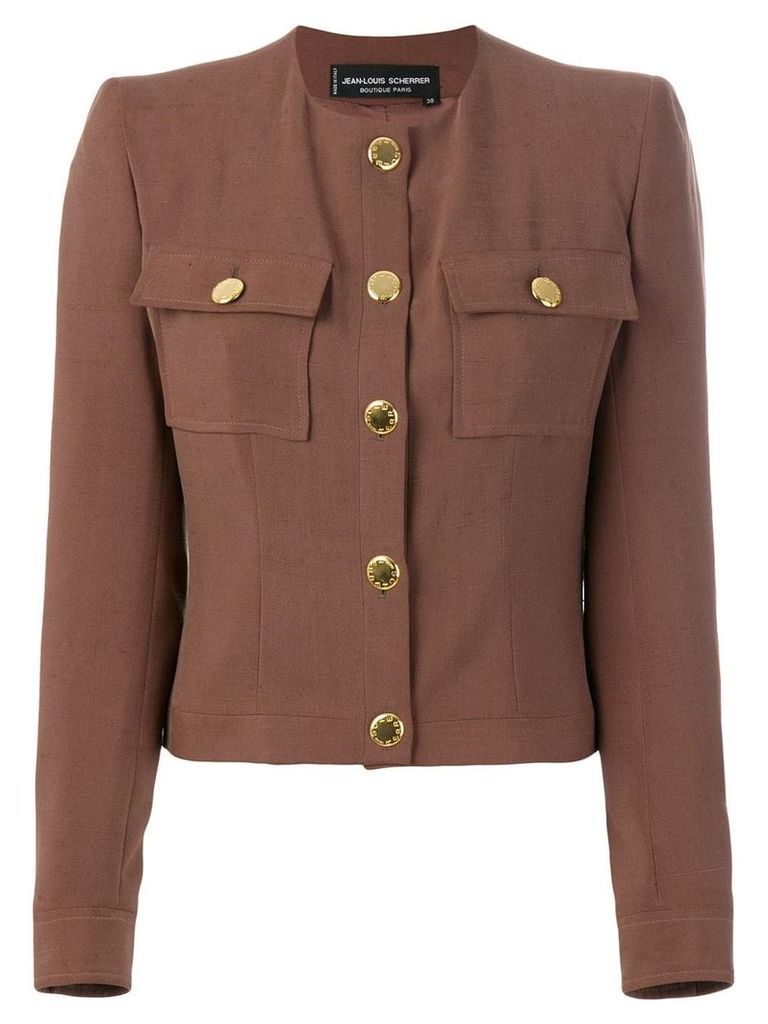 Jean Louis Scherrer Pre-Owned cropped jacket - Brown