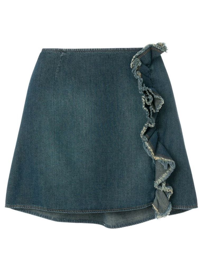 Moschino Pre-Owned ruffled denim skirt - Blue