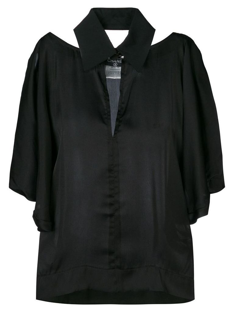 Chanel Pre-Owned 2000 cut-out collared blouse - Black