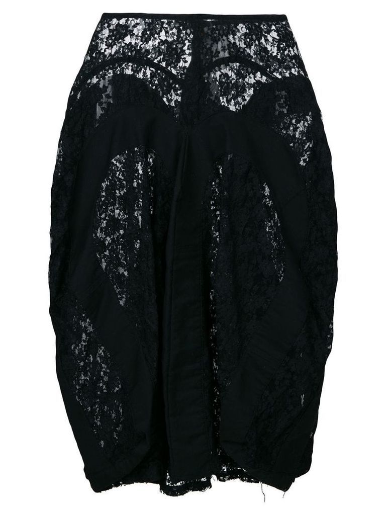 Junya Watanabe Comme des Garçons Pre-Owned draped lace skirt - Black
