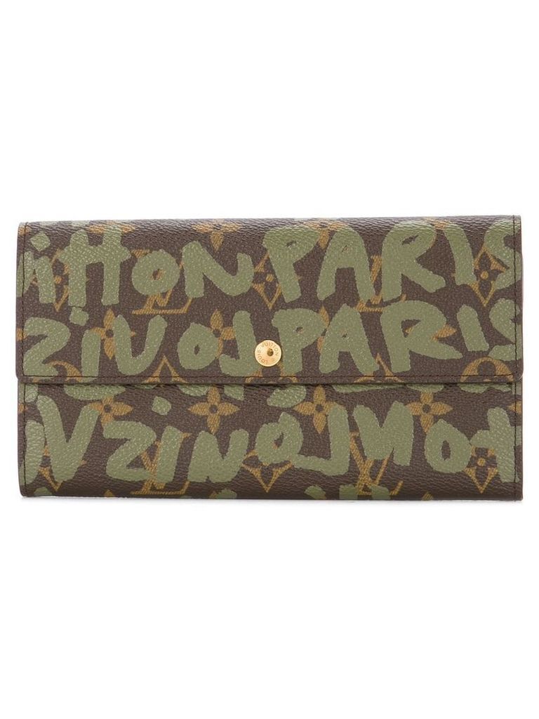 Louis Vuitton Pre-Owned graffiti monogram card holder - Brown