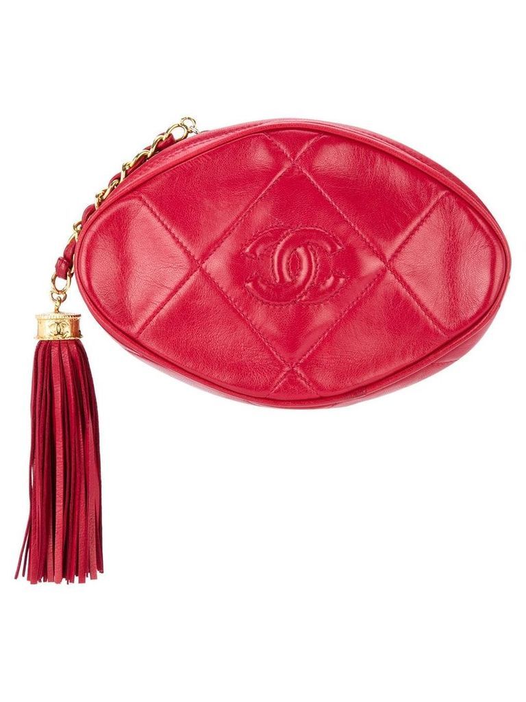 Chanel Pre-Owned 1989-1991 tassel detail clutch - Red