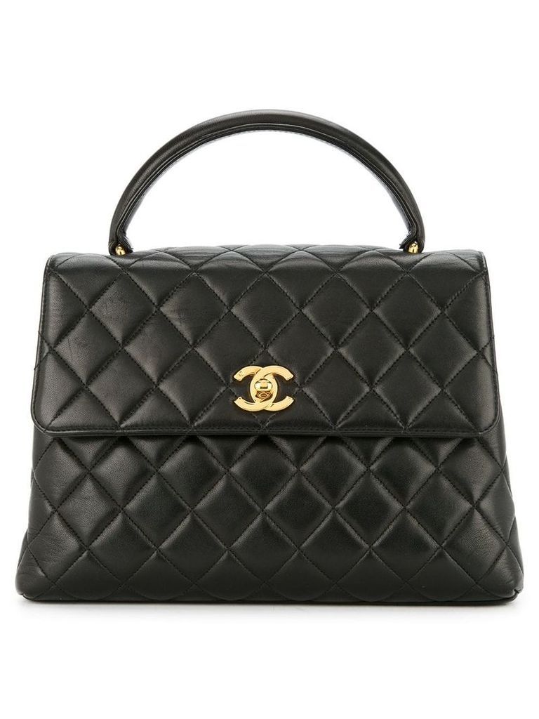 Chanel Pre-Owned 1996-1997 top handle quilted bag - Black