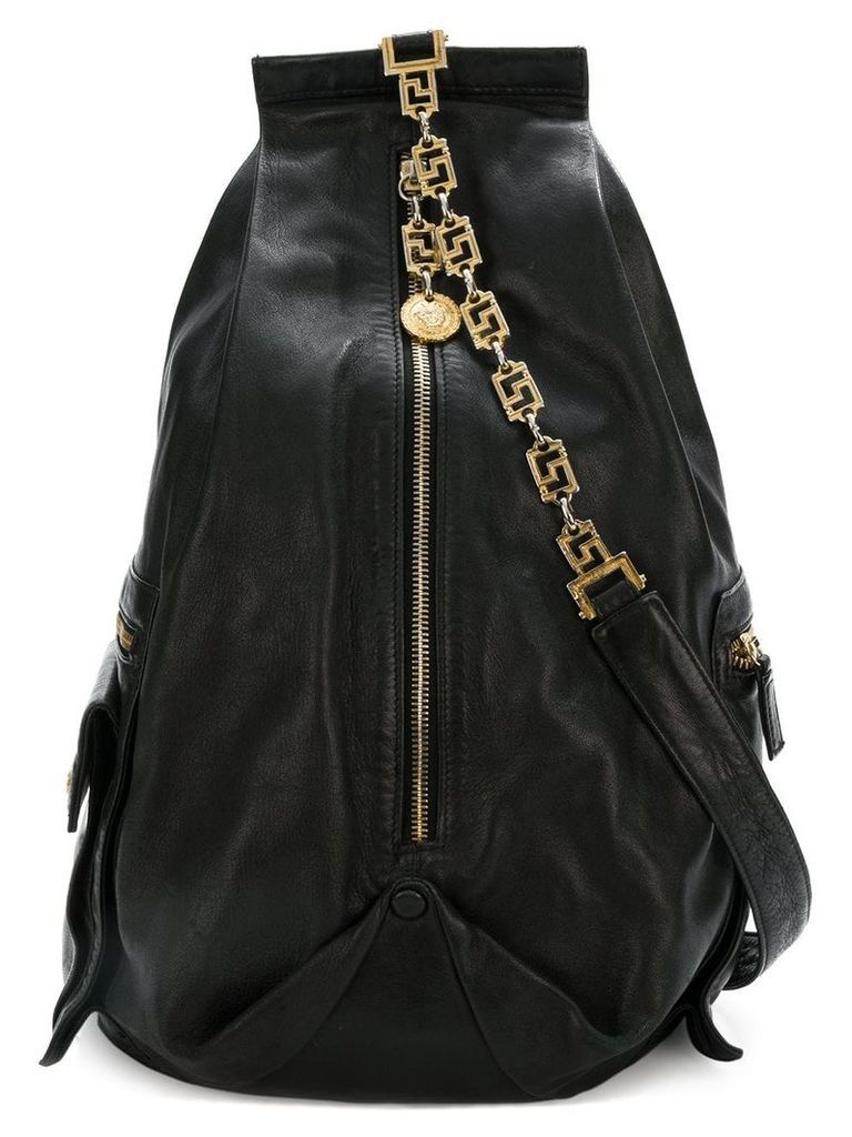 Versace Pre-Owned chain strap backpack - Black