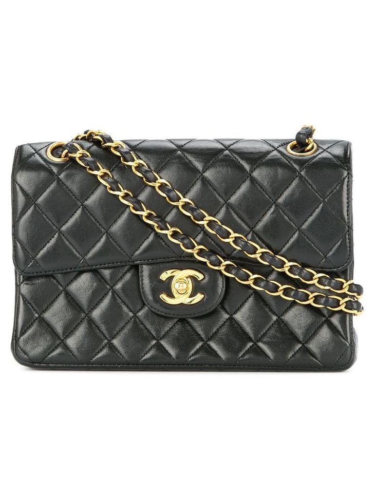 Chanel Pre-Owned 1996-1997 double flap chain shoulder bag - Black