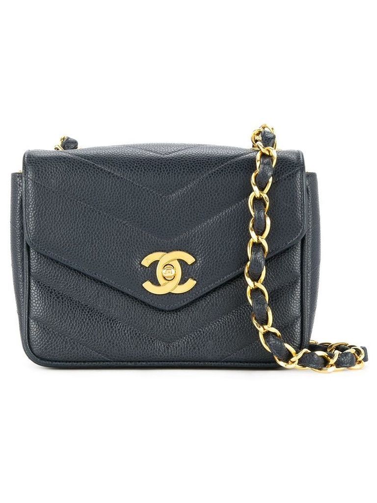 Chanel Pre-Owned 1994-1996 V stitch shoulder bag - Blue