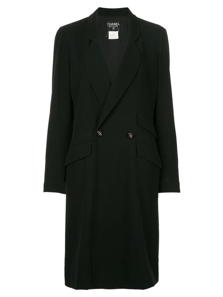 Chanel Pre-Owned double-breasted midi coat - Black