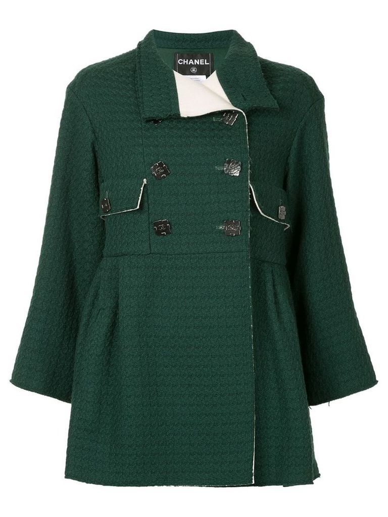 Chanel Pre-Owned double breasted flared coat - Green