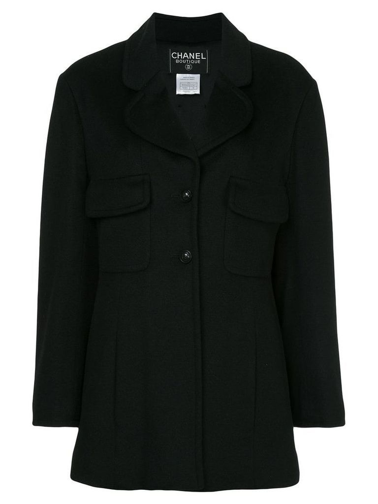 Chanel Pre-Owned single-breasted coat - Black