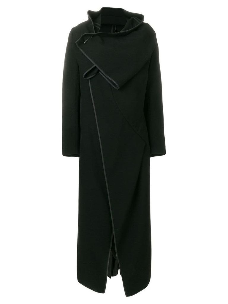 Comme Des Garçons Pre-Owned wrap front coat - Black