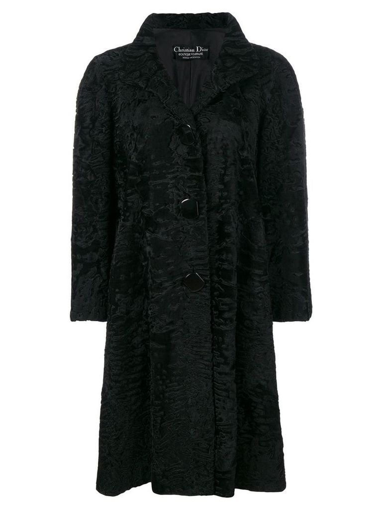 Christian Dior Pre-Owned boxy long coat - Black