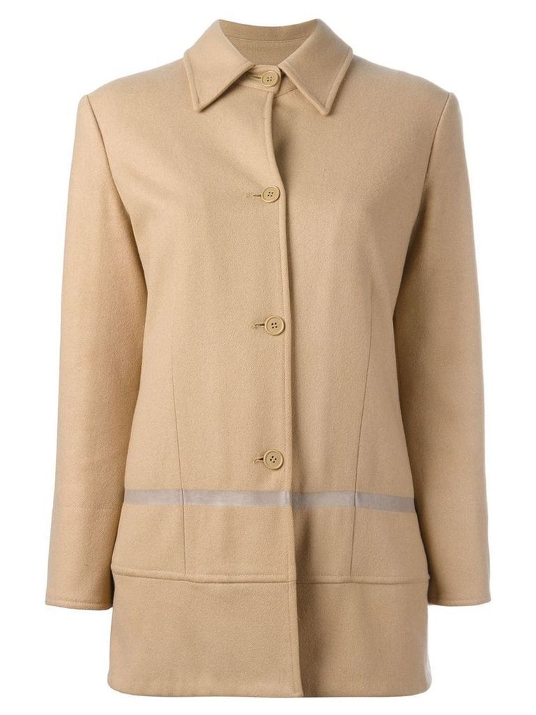 Helmut Lang Pre-Owned single breasted coat - NEUTRALS