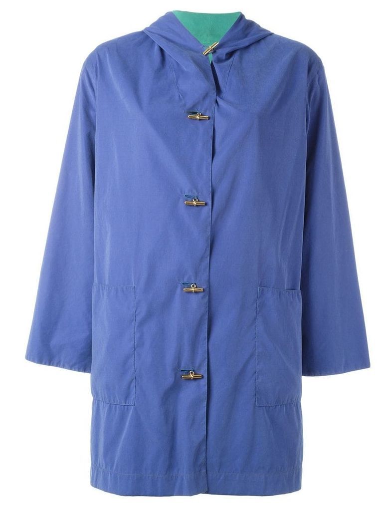 Hermès Pre-Owned hooded coat - Blue