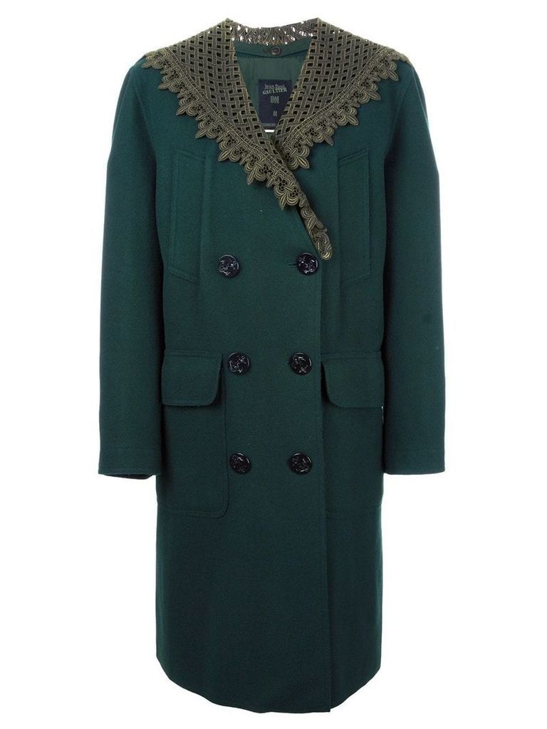 Jean Paul Gaultier Pre-Owned detachable shawl collar coat - Green