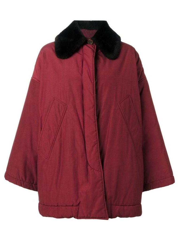 Romeo Gigli Pre-Owned contrast collar coat - Red