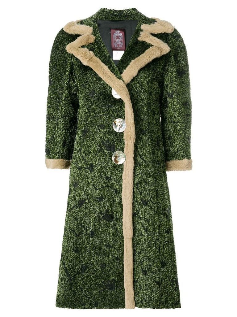 John Galliano Pre-Owned abstract pattern midi coat - Green