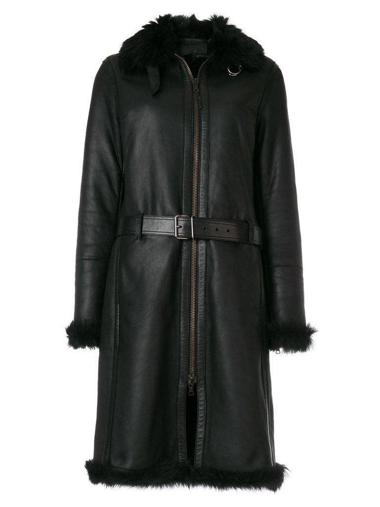 Prada Pre-Owned long belted coat - Black
