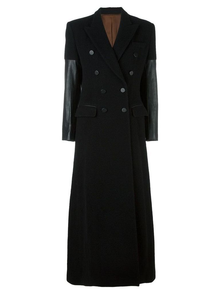 Jean Paul Gaultier Pre-Owned long contrast sleeve coat - Black
