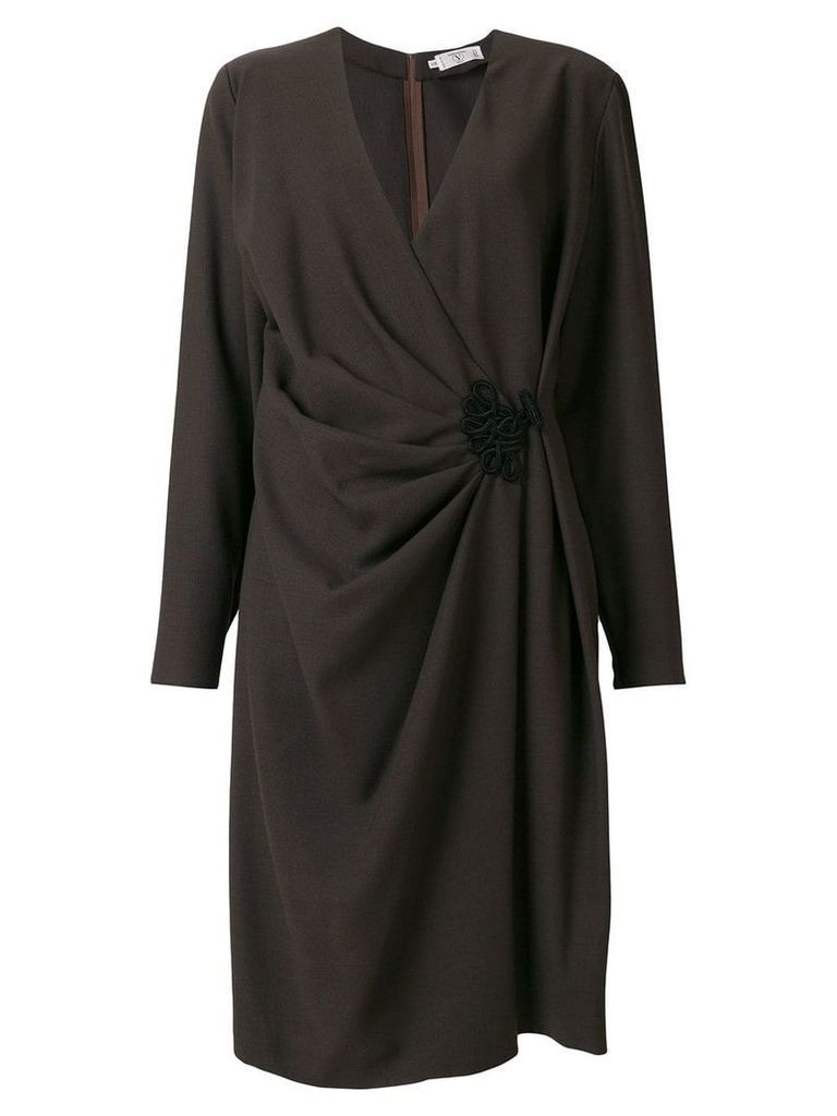 Valentino Pre-Owned wrap draped dress - Brown