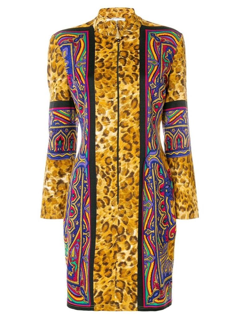 Versus Pre-Owned leopard print mini dress - Multicolour