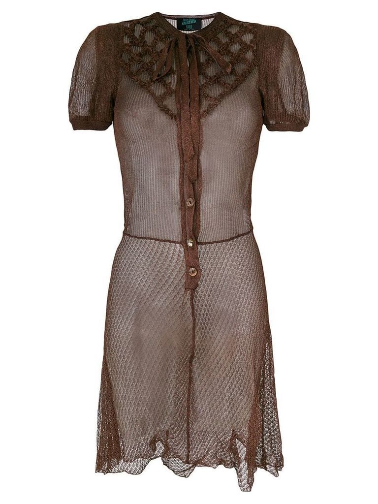 Jean Paul Gaultier Pre-Owned cross stitch detail dress - Brown