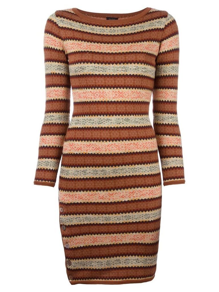 Jean Paul Gaultier Pre-Owned fair isle knitted dress - Brown