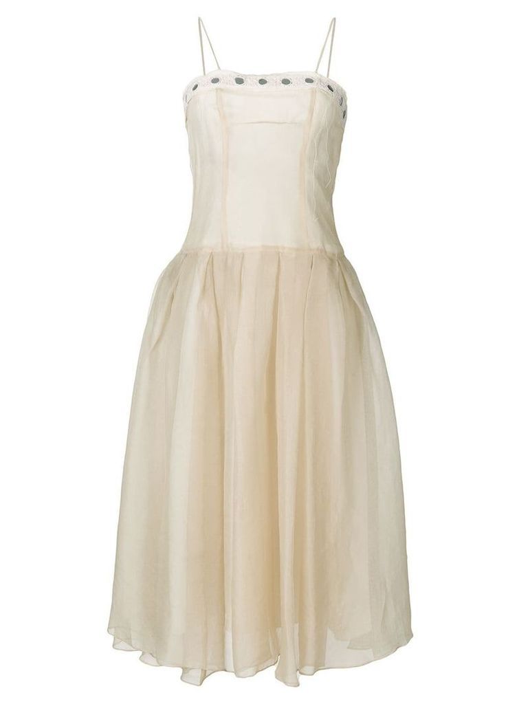 Romeo Gigli Pre-Owned full midi gown - NEUTRALS