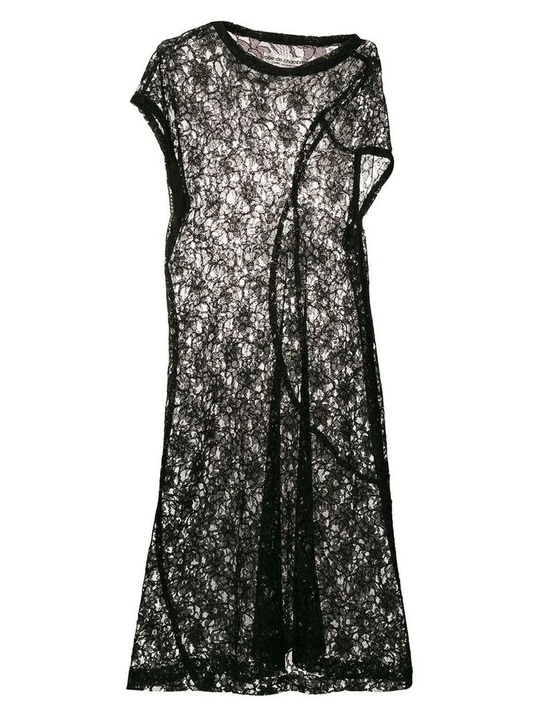 Comme Des Garçons Pre-Owned asymmetric sheer lace dress - Black