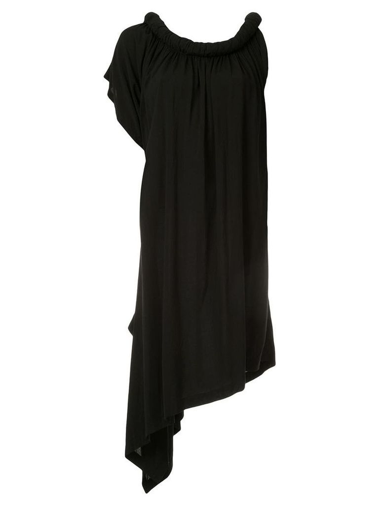 Yohji Yamamoto Pre-Owned rolled boat neck dress - Black