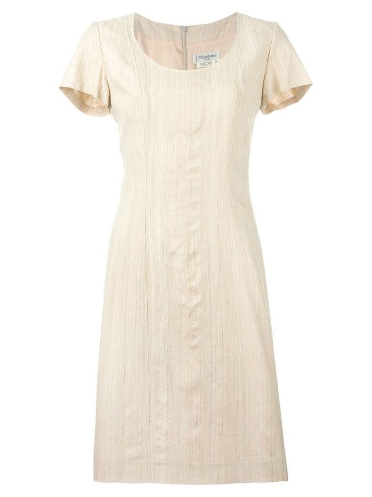 Yves Saint Laurent Pre-Owned classic round neck dress - NEUTRALS