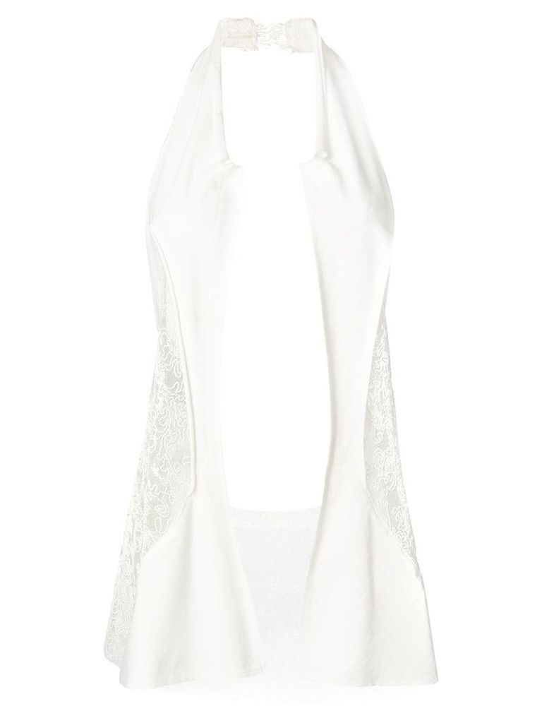 Yohji Yamamoto Pre-Owned panelled lace waistcoat - White