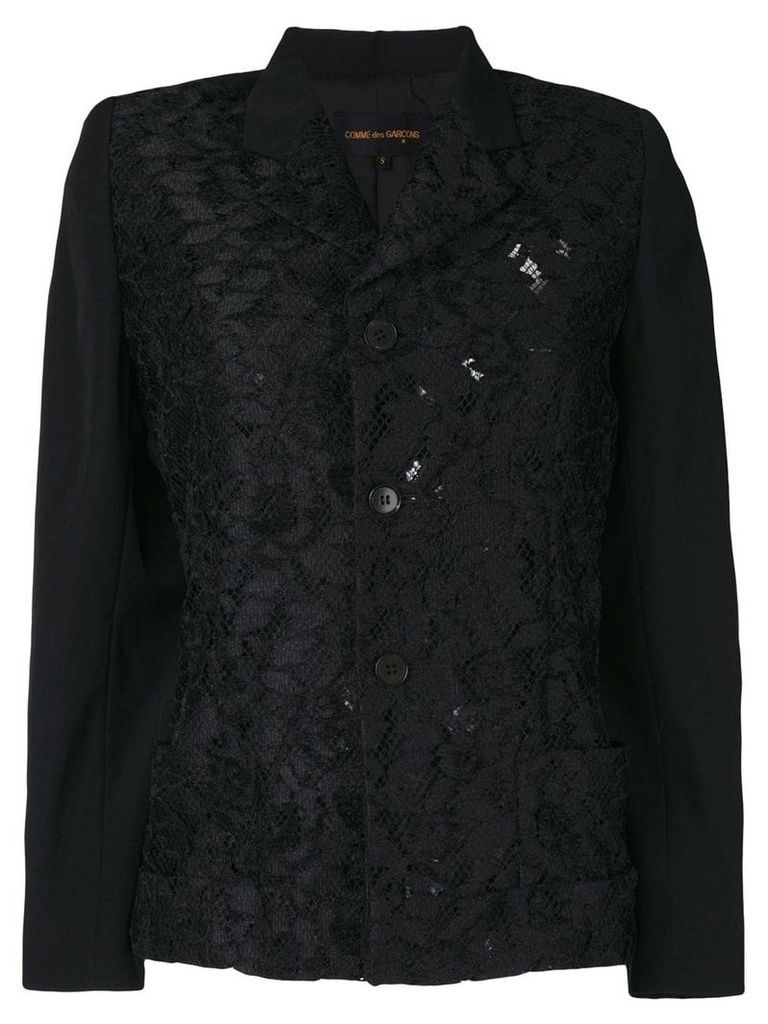 Comme Des Garçons Pre-Owned lace panel jacket - Black