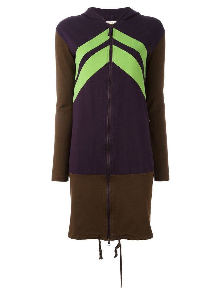 Jean Paul Gaultier Pre-Owned colour block hooded jacket - Brown