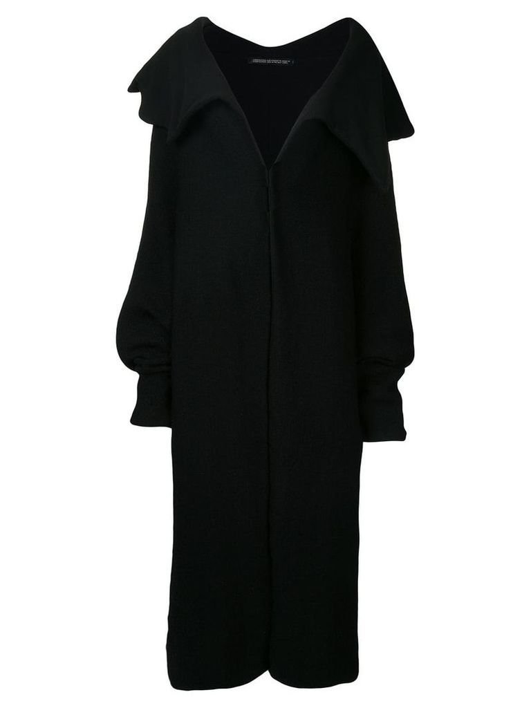 Yohji Yamamoto Pre-Owned fold-over neck coat - Black