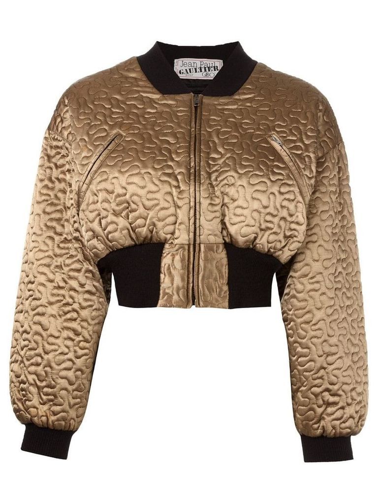 Jean Paul Gaultier Pre-Owned cropped bomber jacket - Metallic