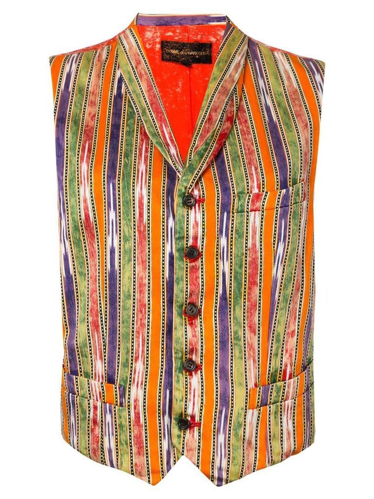 Comme Des Garçons Pre-Owned bleached back striped waistcoat - Yellow