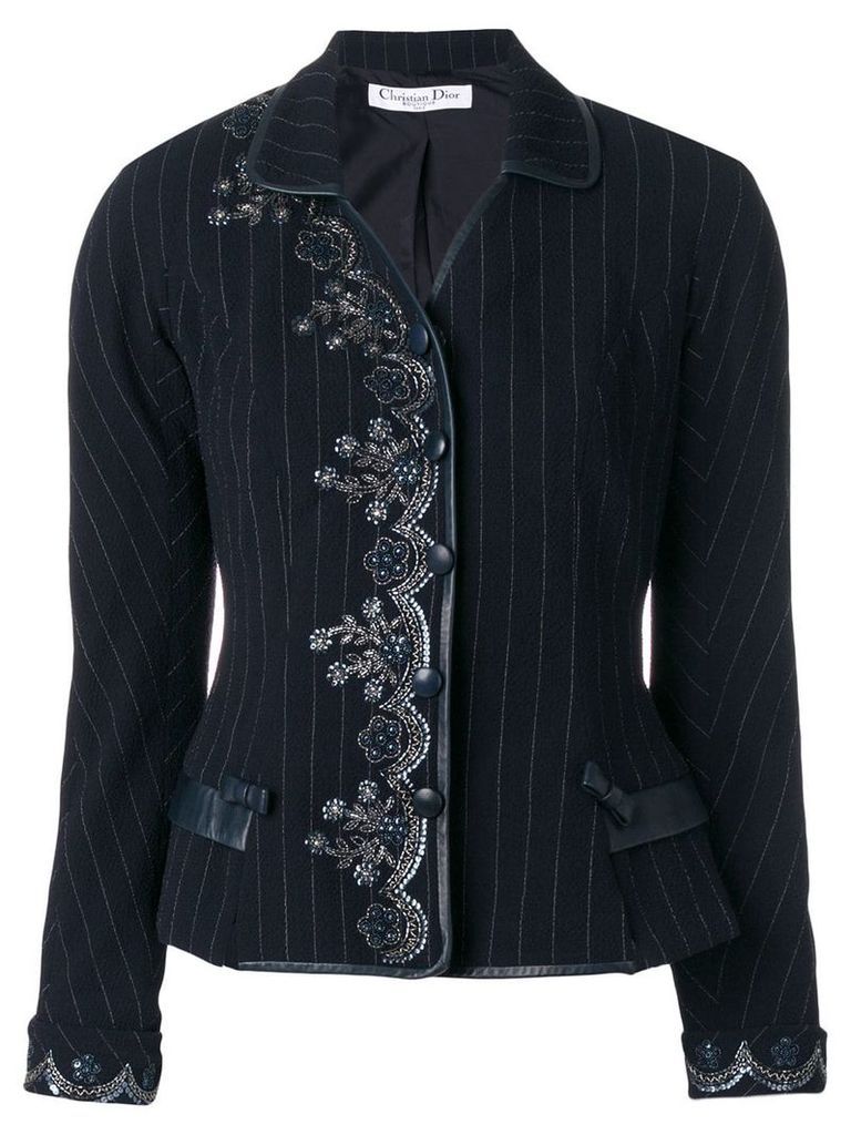 Christian Dior pre-owned embroidered jacket - Blue