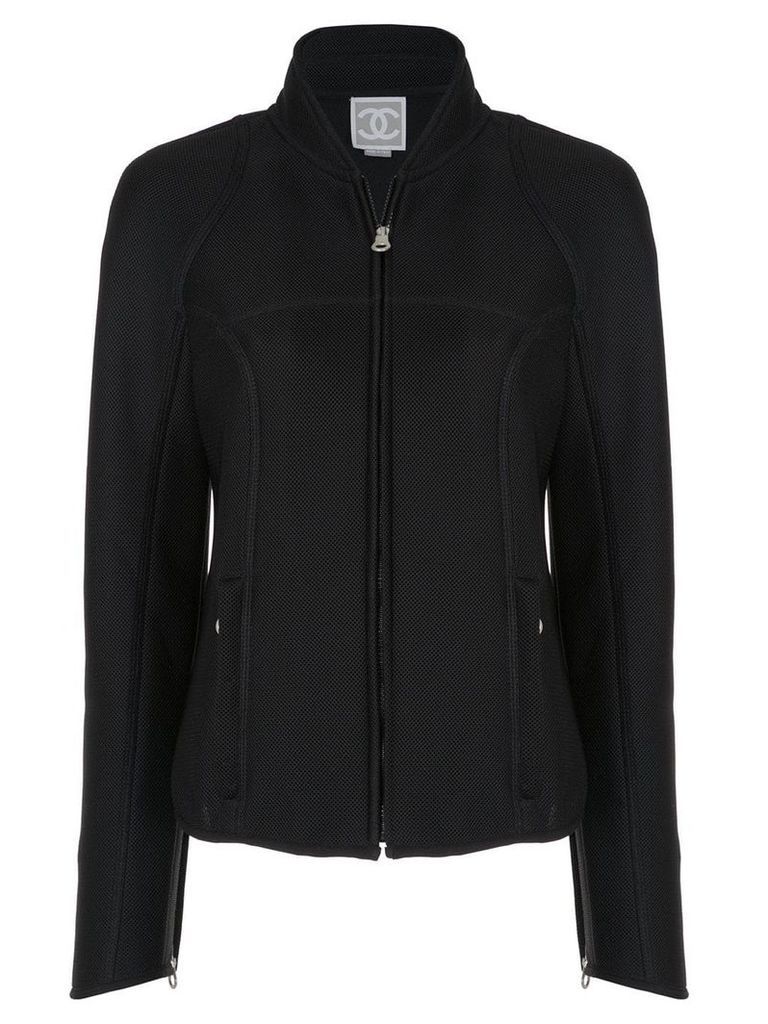 Chanel Pre-Owned branded arms zipped jacket - Black