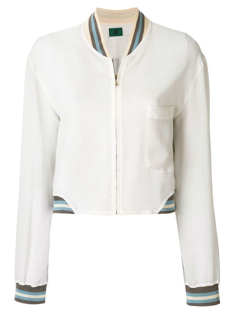 Jean Paul Gaultier Pre-Owned sheer bomber jacket - White