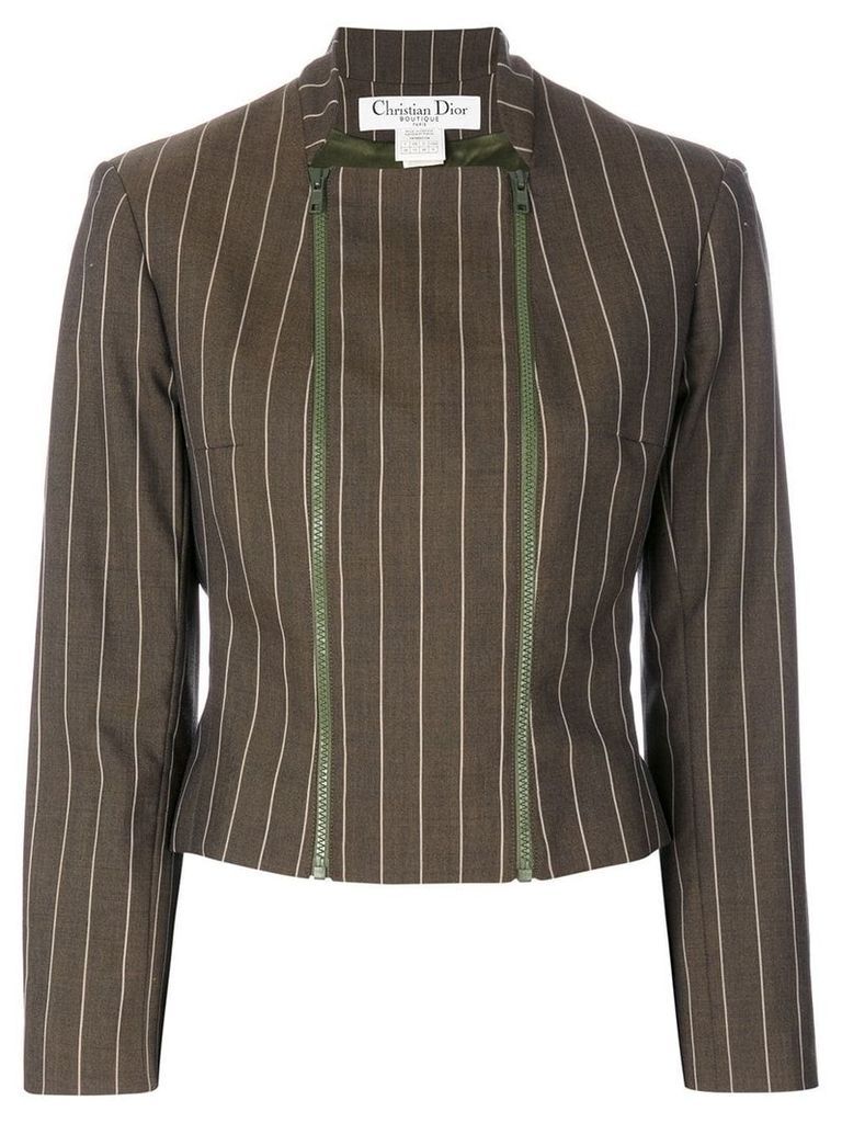 Christian Dior pre-owned pinstriped jacket - Brown