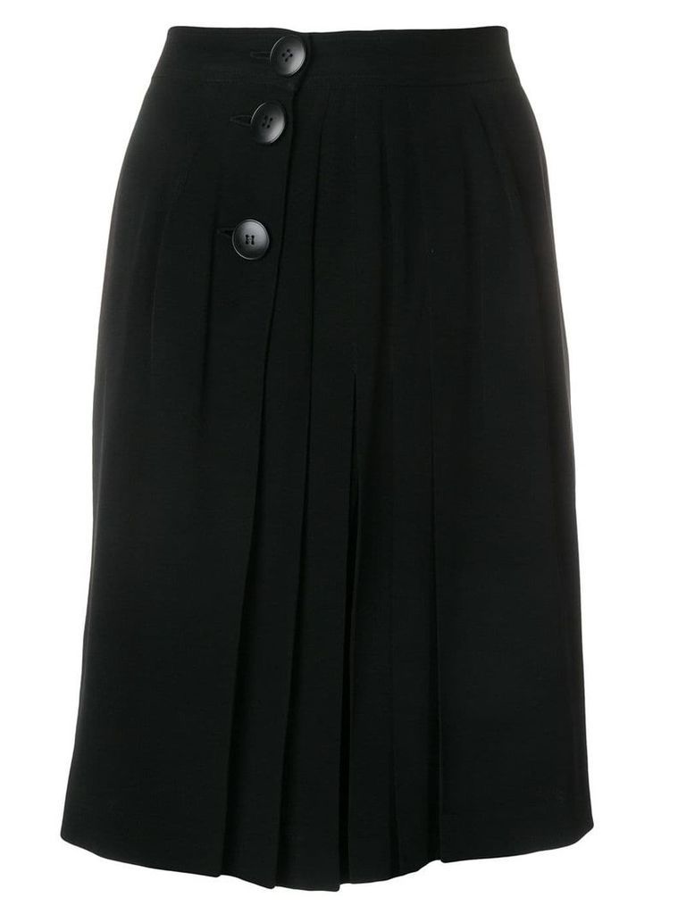Yves Saint Laurent Pre-Owned pleated short skirt - Black