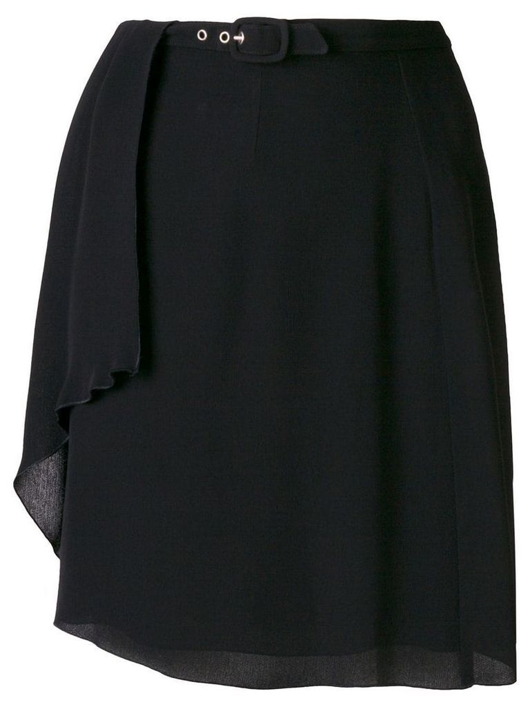 Giorgio Armani Pre-Owned creased belted short skirt - Black
