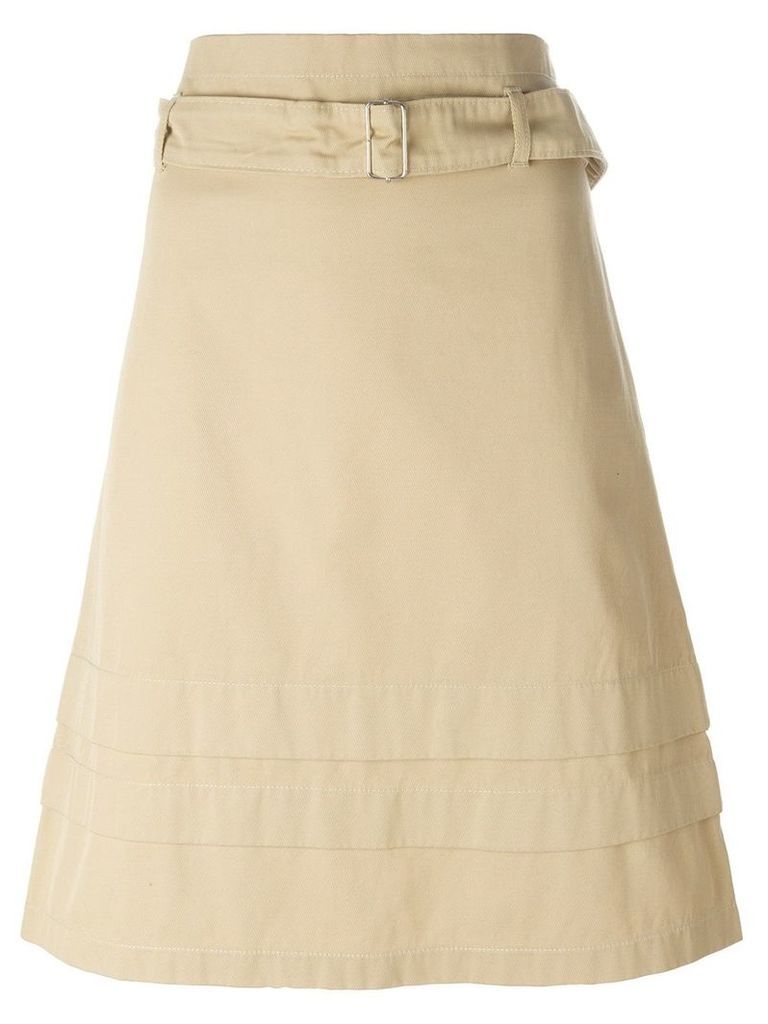 Romeo Gigli Pre-Owned belted A-line skirt - Neutrals