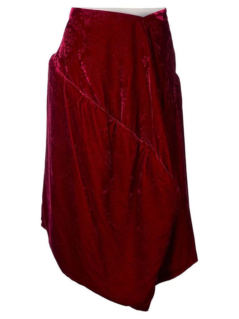 Comme Des Garçons Pre-Owned velvet jacquard padded skirt - Red