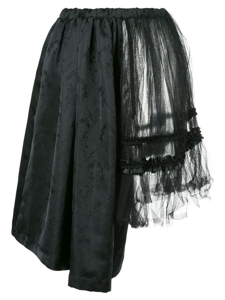 Comme Des Garçons Pre-Owned floral embroidered skirt - Black